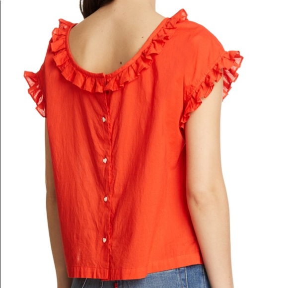 Alex Mill ruffle red blouse - Picture 2 of 8